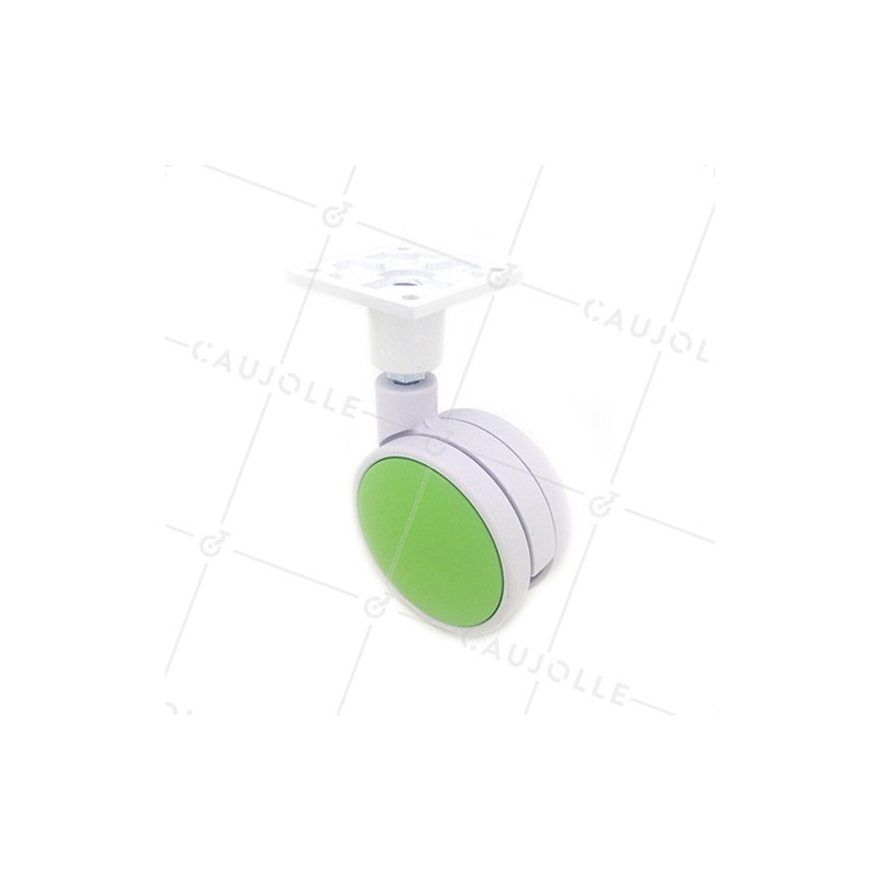 Ruota PLASTICA VERDE E BIANCA DIAMETRO 75 MM CARICO 60 KG - MACARON VERDE
