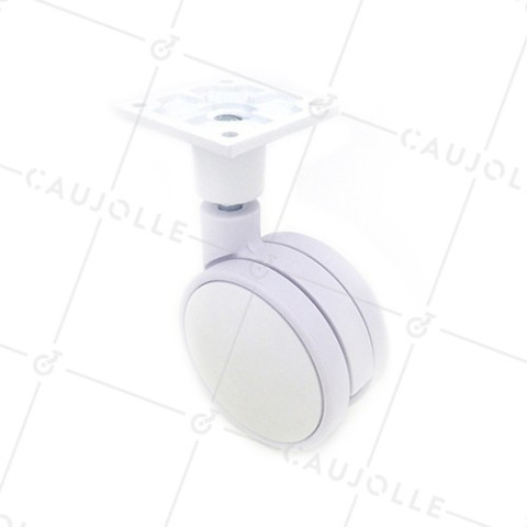 Ruota PLASTICA BIANCA DIAMETRO 75 MM CARICO 60 KG - MACARONE BIANCO • Caujolle