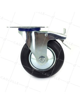 Ruota PIVOTANTE CON FRENO DI MANUTENZIONE CLASSICO DIAMETRO 125 MM CARICO 100 KG - S2C 125L AF