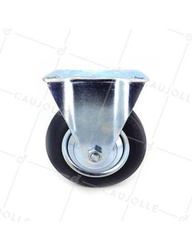 Roulette manutention caoutchouc noir S73C 160
