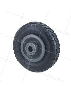 Ruota DI CARRELLO GONFIATA A PUNTE DIAMETRO 200 MM CARICO 80KG ASSE 20 MM - S3000R20PAVE • Caujolle