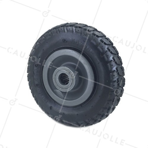 Ruota DI CARRELLO GONFIATA A PUNTE DIAMETRO 200 MM CARICO 80KG ASSE 20 MM - S3000R20PAVE • Caujolle
