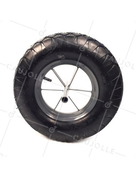 Ruota di carriola GONFIATA DIAMETRO 400 MM LUNGHEZZA 256 MM CARICO 200KG ASSE 20 MM - S700