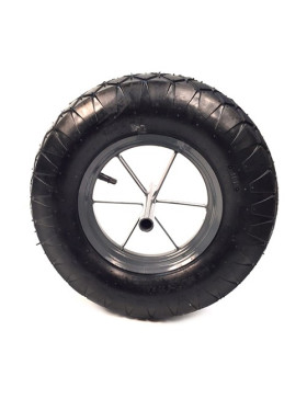 Ruota di carriola GONFIATA DIAMETRO 400 MM LUNGHEZZA 256 MM CARICO 200KG ASSE 20 MM - S700