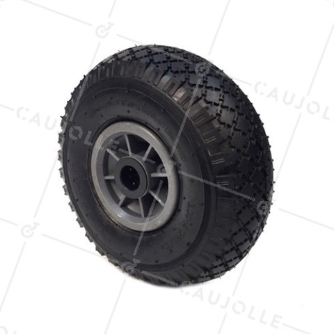 Ruota DE Carrello a mano PNEUMATICA DIAMETRO 260 MM CARICO 150 KG ASSE 25 MM- S2700P R25 (pneumatico 3.00-4) • Caujolle