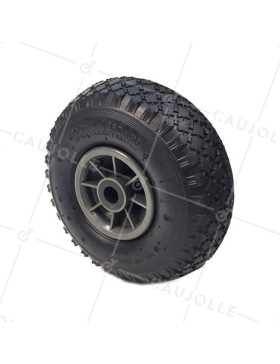 Ruota DI Carrello a mano GONFIATA DIAMETRO 260 MM CARICO 150KG ASSE A RULLO 20 MM - S2700P R20 (PNEU 3.00-4) • Caujolle