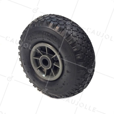 Ruota DI Carrello a mano GONFIATA DIAMETRO 260 MM CARICO 150KG ASSE A RULLO 20 MM - S2700P R20 (PNEU 3.00-4) • Caujolle