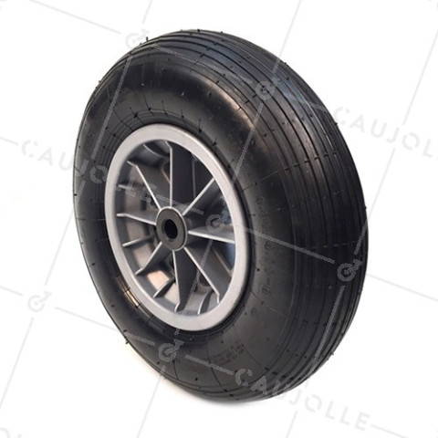 Ruota di carriola GONFIATA DIAMETRO 400 MM CARICO 150KG PER ASSE DI 20 MM - S1006PR20/74 • Caujolle