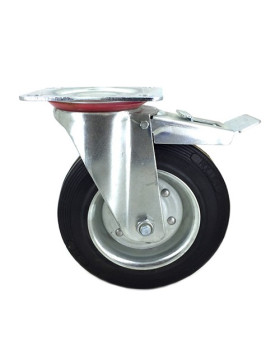 Ruota A FRENO RINFORZATO PER MANUTENZIONE IN GOMMA DIAMETRO 200MM CARICO 250KG- S72R 200AF