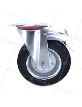 Ruota A FRENO RINFORZATO PER MANUTENZIONE IN GOMMA DIAMETRO 200MM CARICO 250KG- S72R 200AF