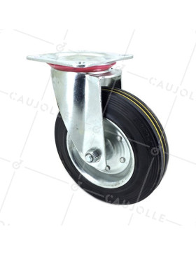 Ruota RINFORZATA IN GOMMA DIAMETRO 200MM CARICO 250 KG - S72R 200 • Caujolle