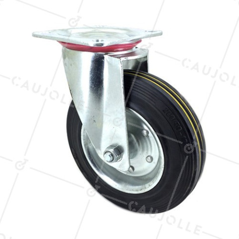 Ruota RINFORZATA IN GOMMA DIAMETRO 200MM CARICO 250 KG - S72R 200 • Caujolle
