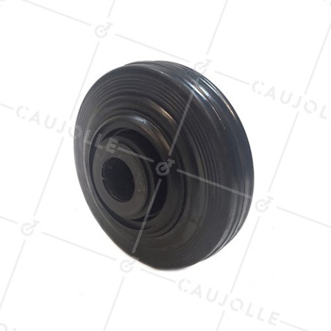 Ruota DI MANUTENZIONE IN GOMMA DIAMETRO 125 MM CARICO 200 KG ASSE 25 MM - S2000PC125R25 • Caujolle
