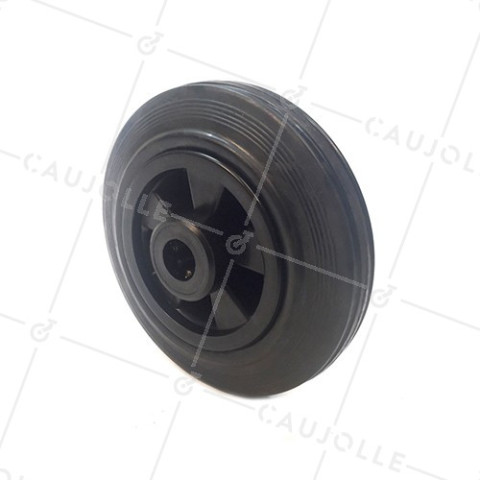 Ruota DI MANUTENZIONE IN GOMMA DIAMETRO 160 MM CARICO 200 KG ASSE 20 MM - S2000PC160R20 • Caujolle