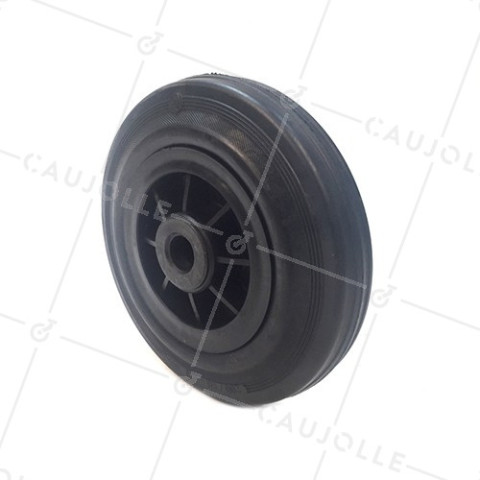 Ruota DI MANUTENZIONE IN GOMMA DIAMETRO 200 MM CARICO 200KG ASSE 20 MM - S2000PC200R20 • Caujolle