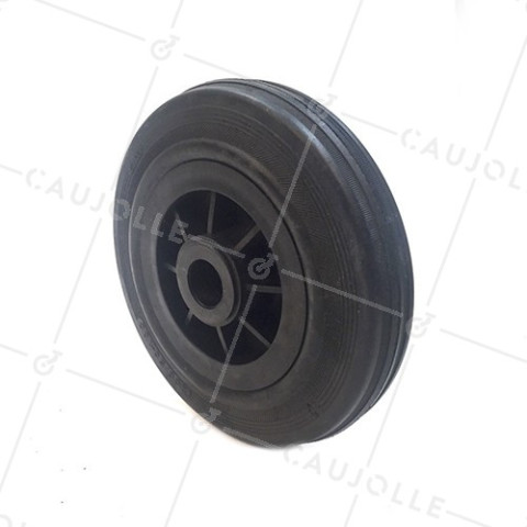 Ruota DI MANUTENZIONE IN GOMMA DIAMETRO 200 MM CARICO 200KG ASSE 25 MM - S2000PC200R25 • Caujolle