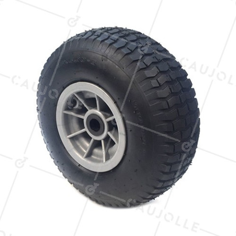 Ruota GONFIATA A CRAMPONI DIAMETRO 340 MM CARICO 260KG ASSE 25MM - DUMPER 15x6 • Caujolle