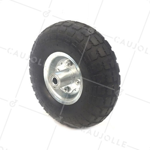 Ruota DI Carrello a mano PRIMEUR GONFIATA DIAMETRO 260 MM CARICO 100KG ASSE 16 MM E Cuscinetto A SFERE (4.10/3.50-4) • Caujolle