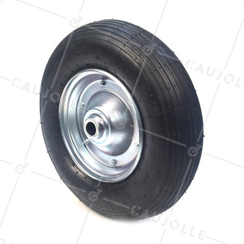 Ruota di carriola GONFIATA DIAMETRO 400MM CARICO 200KG PER ASSE DI 20 MM - S1000R20 • Caujolle