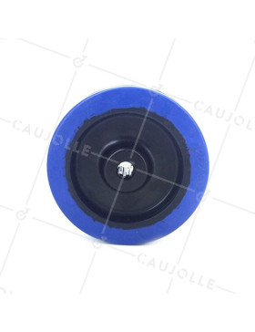 Ruota INDUSTRIALE NON MACCHIATE IN GOMMA MORBIDA BLU DIAMETRO 125MM ASSE 12 MM
