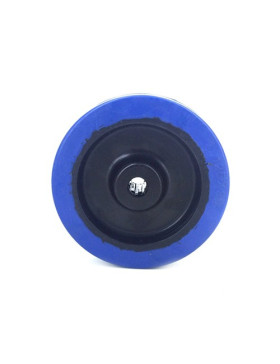 Ruota INDUSTRIALE NON MACCHIATE IN GOMMA MORBIDA BLU DIAMETRO 125MM ASSE 12 MM