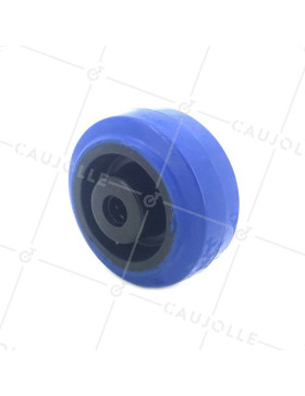 Ruota INDUSTRIALE NON MACCHIANTI IN GOMMA SOFFICE BLU DIAMETRO 80MM CARICO 100KG ASSE 12 MM RULLO • Caujolle
