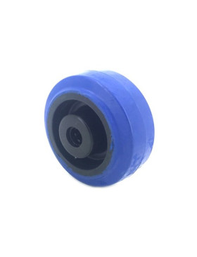 Ruota INDUSTRIALE NON MACCHIANTE IN GOMMA SOFFICE BLU DIAMETRO 80MM ASSE 12 MM