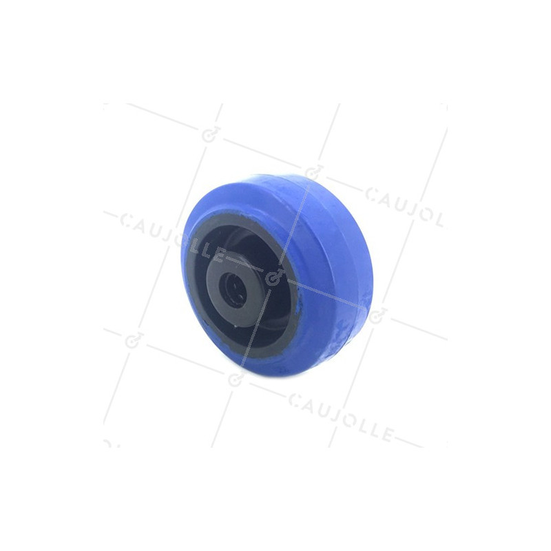 Ruota INDUSTRIALE NON MACCHIANTE IN GOMMA SOFFICE BLU DIAMETRO 80MM ASSE 12 MM