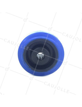 Ruota INDUSTRIALE NON MACCHIANTE IN GOMMA SOFFICE BLU DIAMETRO 80MM ASSE 12 MM