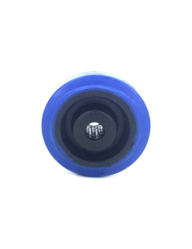 Ruota INDUSTRIALE NON MACCHIANTE IN GOMMA SOFFICE BLU DIAMETRO 80MM ASSE 12 MM