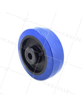 Ruota INDUSTRIALE NON MACCHIANTI GOMMA FLESSIBILE BLU DIAMETRO 160MM CARICO 350KG ASSE 20 MM RULLO • Caujolle