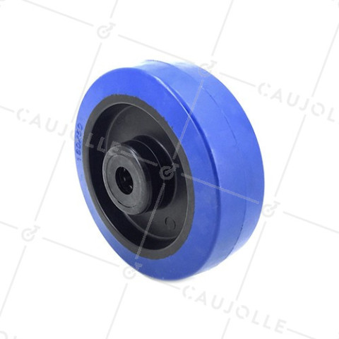 Ruota INDUSTRIALE NON MACCHIANTI GOMMA FLESSIBILE BLU DIAMETRO 160MM CARICO 350KG ASSE 20 MM RULLO • Caujolle