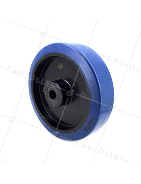 Ruota INDUSTRIALE NON MACCHIANTI IN GOMMA SOFFICE BLU DIAMETRO 200 MM CARICO 400KG ASSE 20 MM RULLO • Caujolle