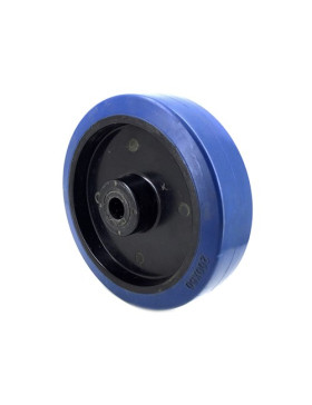 Ruota INDUSTRIALE NON MACCHIANTE GOMMA FLESSIBILE BLU DIAMETRO 200MM ASSE 20 MM