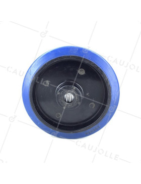 Ruota INDUSTRIALE NON MACCHIANTE GOMMA FLESSIBILE BLU DIAMETRO 200MM ASSE 20 MM