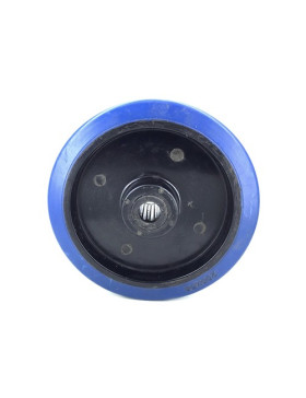 Ruota INDUSTRIALE NON MACCHIANTE GOMMA FLESSIBILE BLU DIAMETRO 200MM ASSE 20 MM