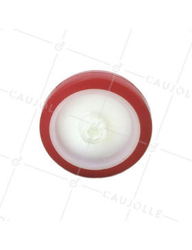 Ruota INDUSTRIALE STRETTA POLIURETANO ROSSO DIAMETRO 80 MM ASSE 8 MM
