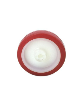 Ruota INDUSTRIALE STRETTA POLIURETANO ROSSO DIAMETRO 80 MM ASSE 8 MM