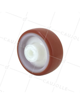 Ruota D'ABRI DI PISCINA IN NYLON POLIURETANO DIAMETRO 80 MM CARICO 150 KG ASSE 12 MM • Caujolle