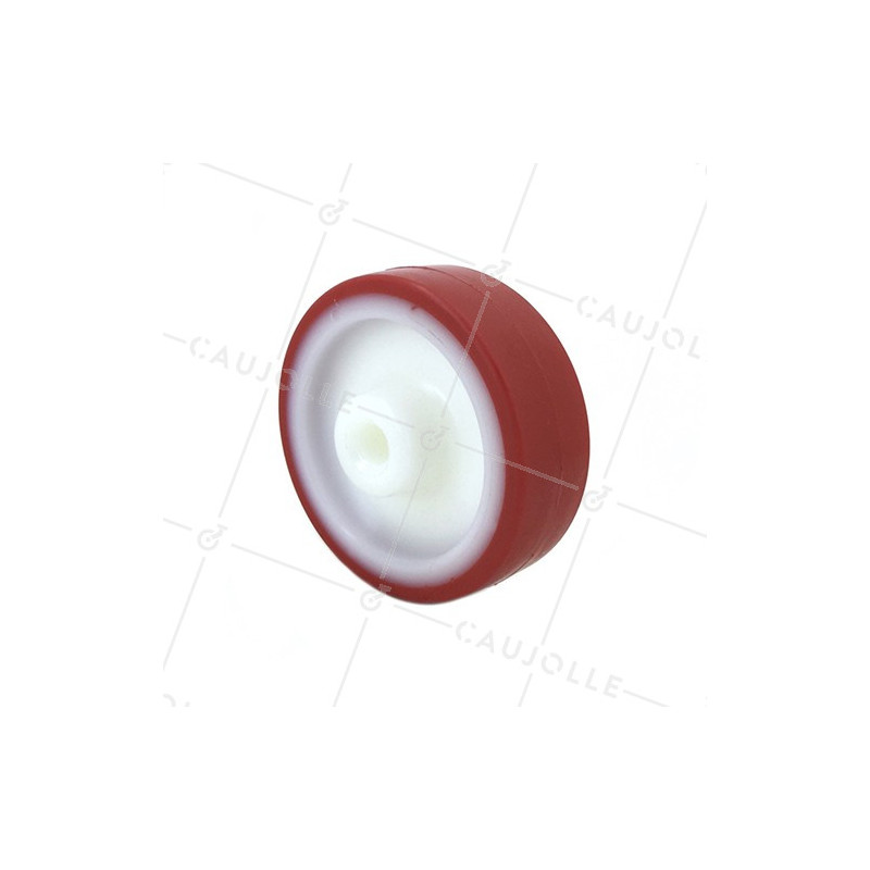 Ruota INDUSTRIALE POLIURETANO ROSSO DIAMETRO 100MM ASSE 12 MM