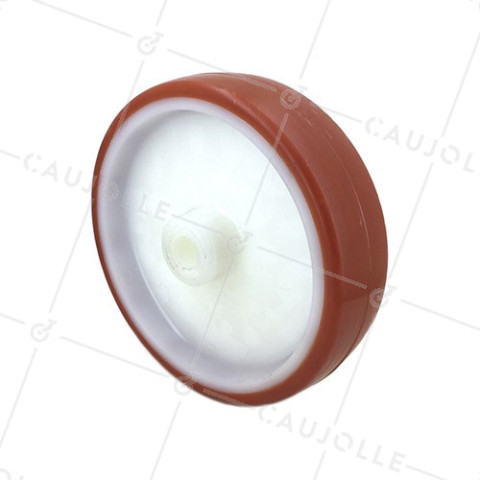 Ruota D'ABRI DI PISCINA NYLON POLIURETANO DIAMETRO 200 MM CARICO 600KG ASSE 20 MM LISCIO • Caujolle