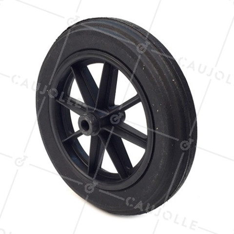 Ruota di carriola INCREVABILE DURA DIAMETRO 400 MM CARICO 150KG ASSE DI 20 MM - S605DP 400 L20-100 • Caujolle