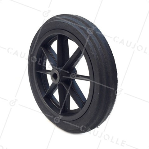 Ruota di carriola INCREVABILE DURE DIAMETRO 360 MM CARICO 125KG ASSE DI 20 MM - S605DP 360 R20-74 • Caujolle