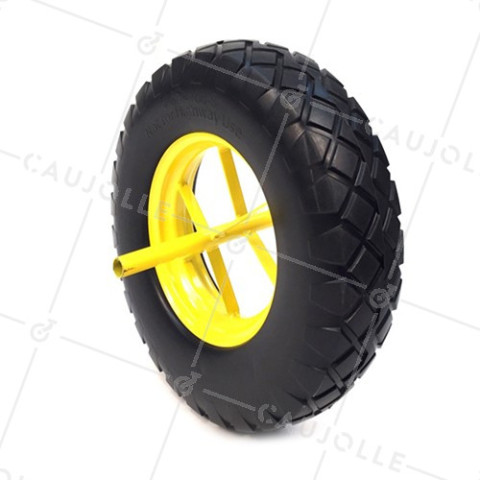 RUOTA DI CARRELLO INDEFORMABILE DIAMETRO 400MM CARICO 150 KG CON ASSE INTEGRATO DI 20 MM - S8000 • Caujolle