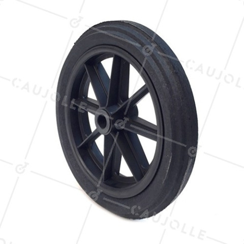 Ruota di carriola INCREVABILE DURE DIAMETRO 360 MM CARICO 125KG ASSE DI 25 MM - S605DP 360 L25-74 • Caujolle