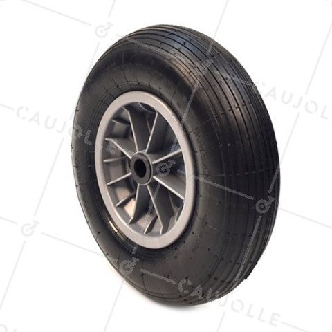 Ruota di carriola GONFIABILE DIAMETRO 400 MM CARICO 150 KG PER ASSE DI 25 MM - S1006P R25/74 • Caujolle