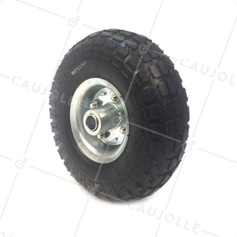 Ruota DI Carrello a mano PRIMEUR GONFIATA DIAMETRO 260 MM CARICO 100KG ASSE 20 MM E Cuscinetto A SFERE (4.10/3.50-4) • Caujolle