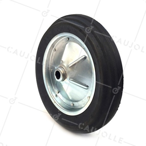 Ruota di carriola INCREMOBILE IN GOMMA DURA DIAMETRO 400 MM CARICO 150KG PER ASSE DI 20 MM - S600 • Caujolle