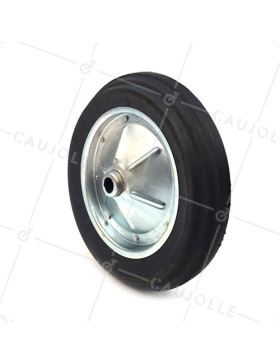 Ruota di carriola INDEFORMABILE IN GOMMA DURA DIAMETRO 400 MM CARICO 150KG PER ASSE DI 25 MM - S600 • Caujolle