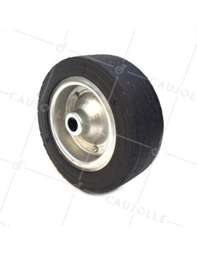 Ruota LARGA IN GOMMA CERCHIO IN ACCIAIO DIAMETRO 250 MM CARICO 600KG ASSE 25 MM - S2750ST250R25 • Caujolle